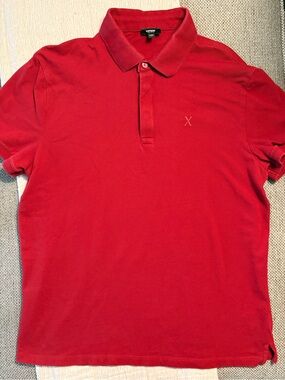 Men's Express Red Polo Pima Cotton Size Large